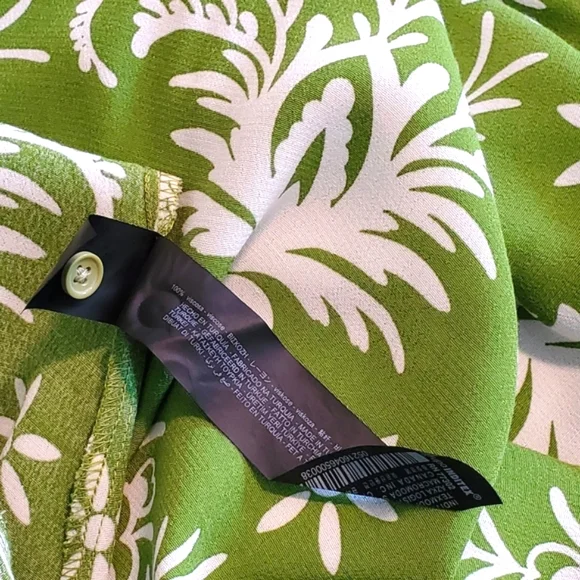 Zara Lilou Belted Green & White Floral Midi Sub Dress - Medium - Picture 11 of 11